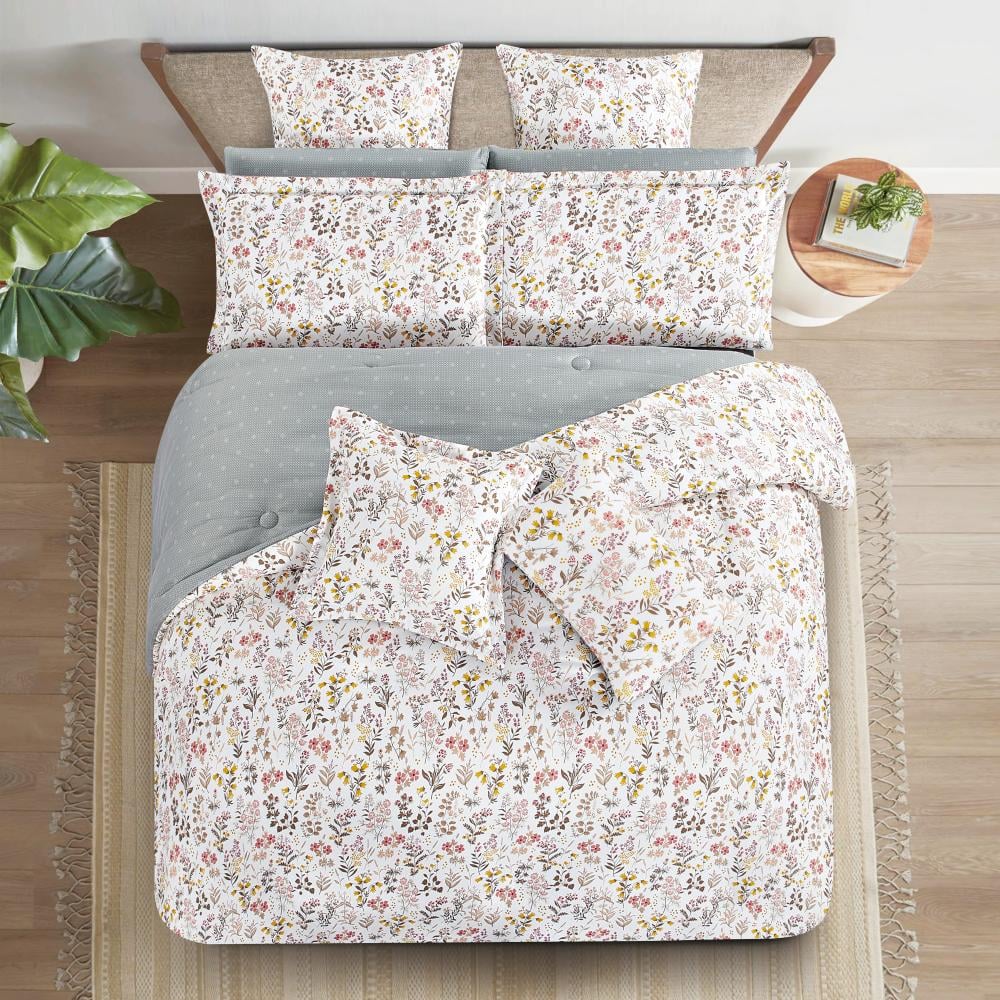 مفرش صيفي مزدوج 10 قطع  - بريسا - سكري - رصاصي