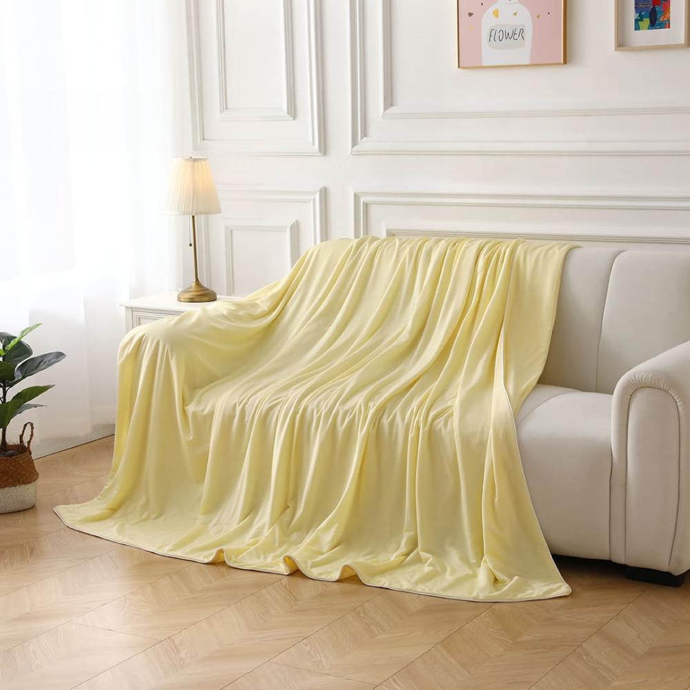 بطانية ايغلو الباردة مع تقنية تبريد مذهلة ودائمة - مقاس مفرد ونص - أصفر