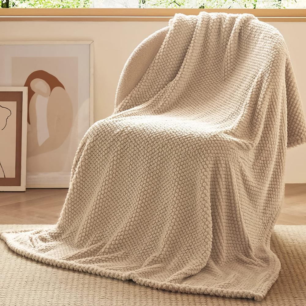 بطانية مخمل محفور لافيتا 200 × 230 - بيج