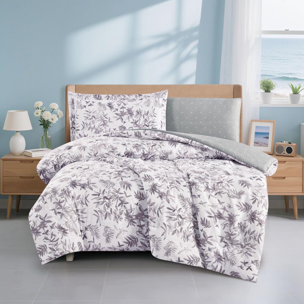 مفرش صيفي مفرد ونص 4 قطع - اديلين - اوف وايت - رمادي