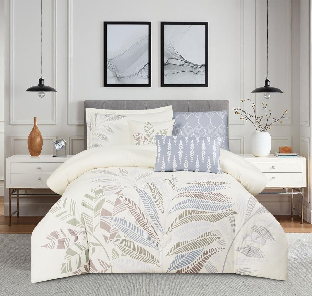 مفرش صيفي مفرد ونص 8 قطع - مارجو -سكري غامق