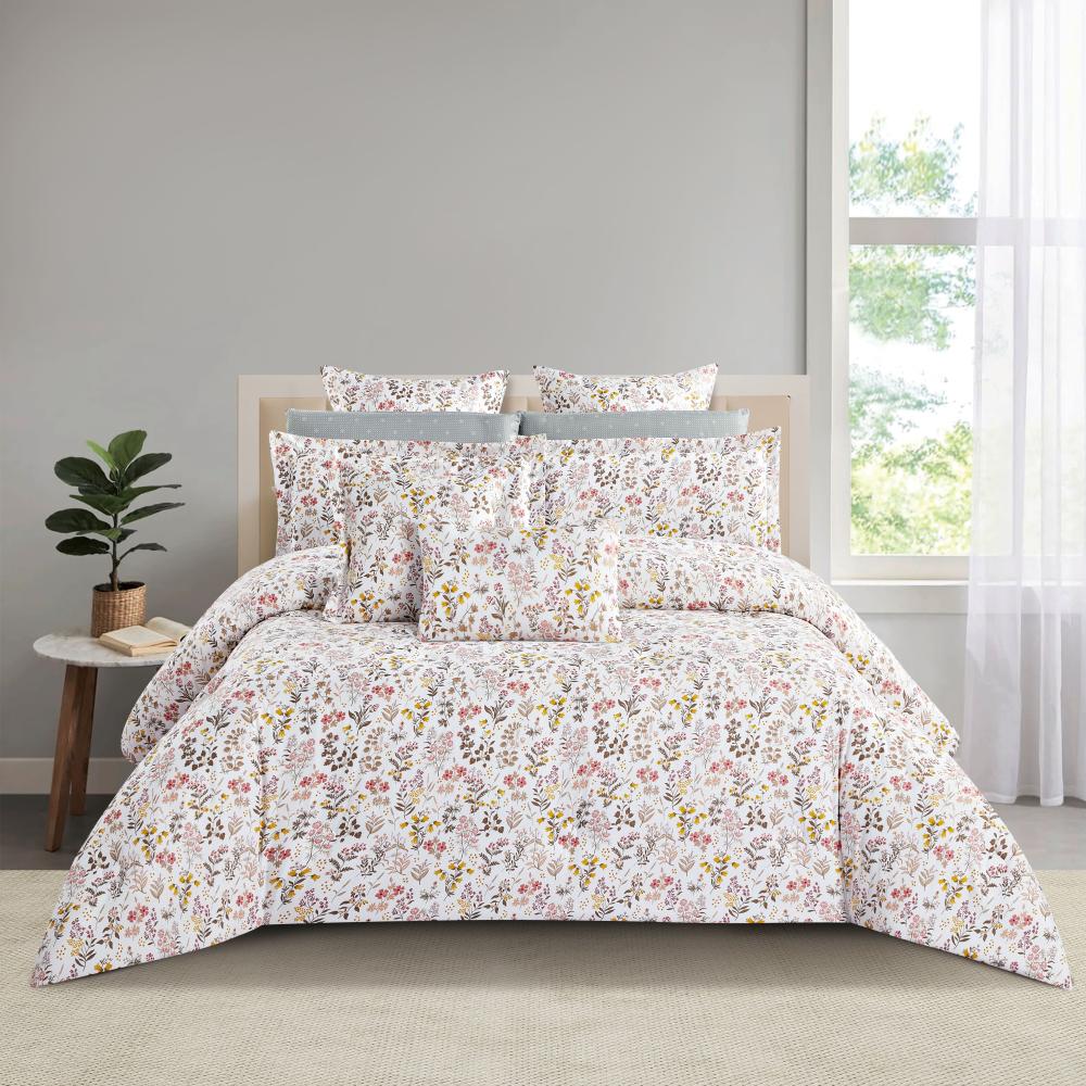 مفرش صيفي مزدوج 10 قطع  - بريسا - سكري - رصاصي