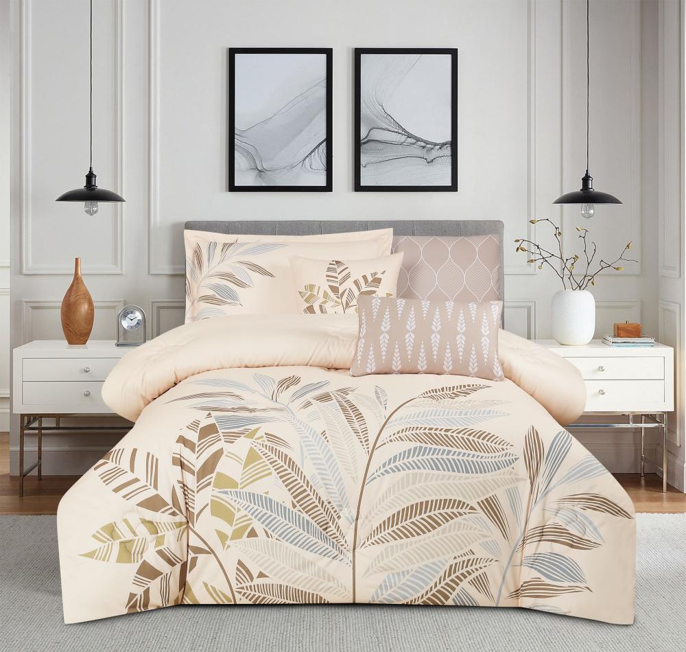 مفرش صيفي مفرد ونص 8 قطع - مارجو - بيج غامق