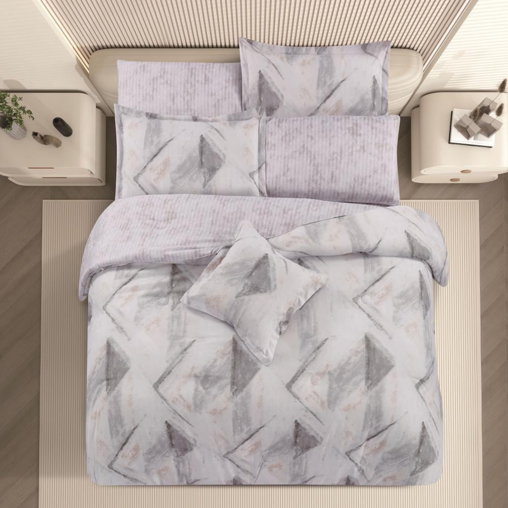 مفرش صيفي مفرد ونص 4 قطع - تيانا - كريمي - رصاصي