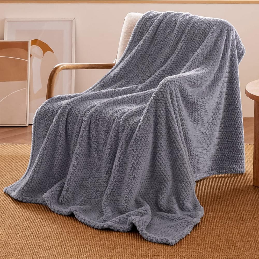 بطانية مخمل محفور لافيتا 200 × 230 - رمادي