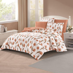 مفرش شتوي مخمل مفرد ونص 4 قطع - تالورا - أبيض - خوخي