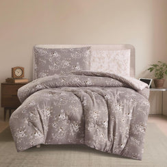 مفرش صيفي مفرد ونص 4 قطع - تيانا - رصاصي - كريمي