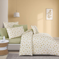 مفرش قطن صيفي مفرد ونص ٤ قطع - نولين -بيج - اخضر فاتح