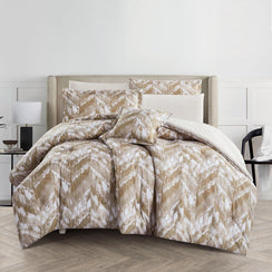 مفرش صيفي مفرد ونص وجهين 4 قطع - سيلون - بيج غامق - بيج فاتح