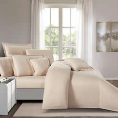 مفرش فندقي فاخر مزدوج ناعم 11 قطعة – سولين Soline- بيج