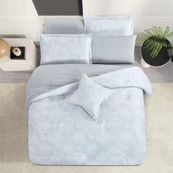 مفرش صيفي مفرد ونص وجهين 4 قطع - سيلون -رصاصي - رمادي