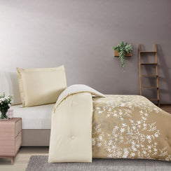 مفرش قطن صيفي مفرد ونص ٤ قطع - نولين - بيج غامق - بيج فاتح - سكري