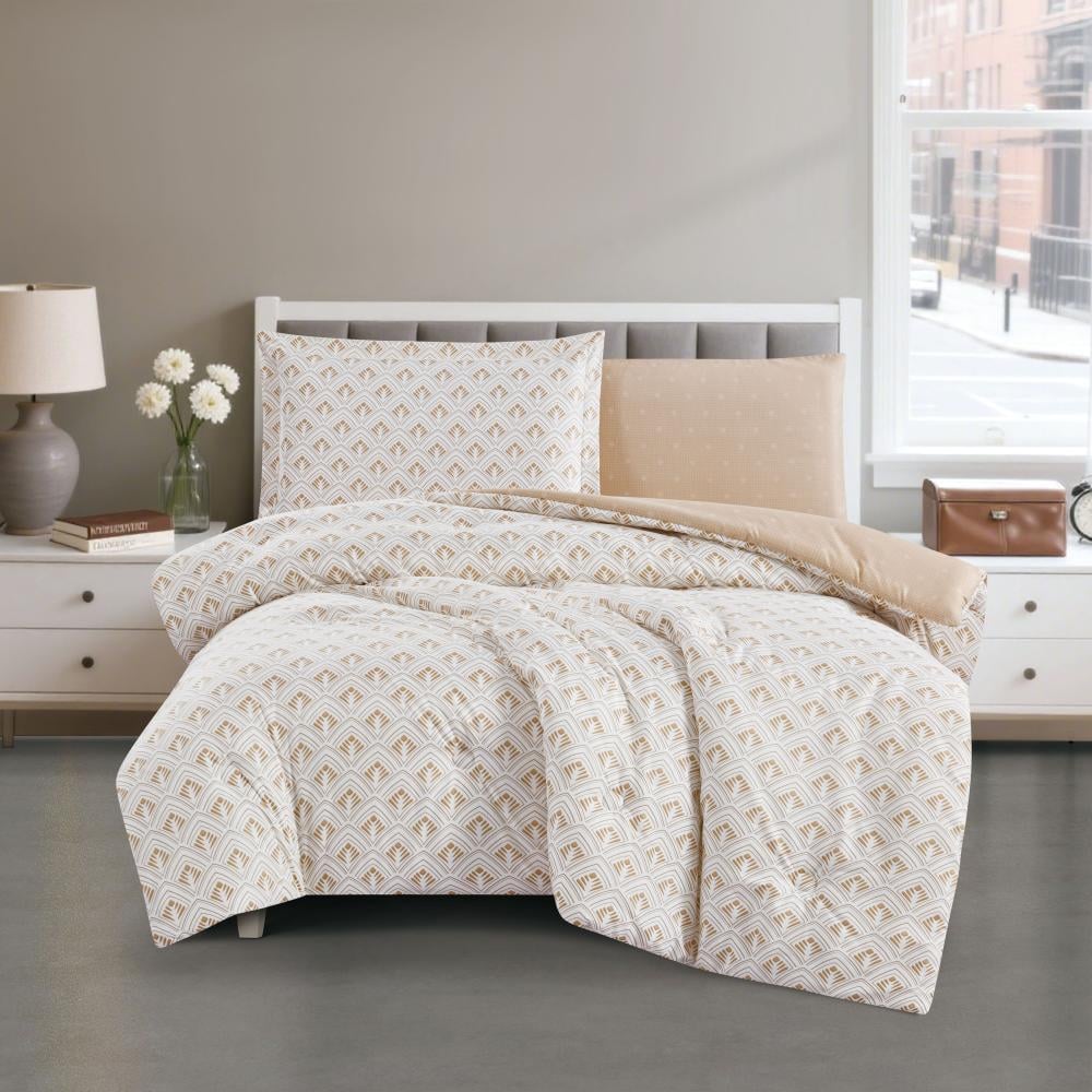 مفرش صيفي مفرد ونص 4 قطع - اديلين - سكري-بيج