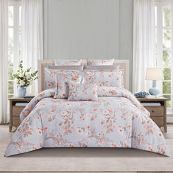 مفرش صيفي مزدوج 10 قطع  - بريسا - رصاصي - بيج غامق