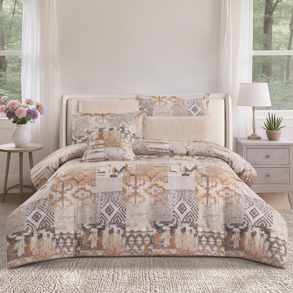 مفرش صيفي مفرد ونص 4 قطع - تيانا - كريمي - بيج