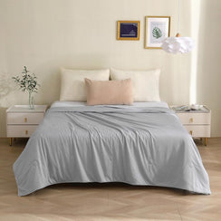 بطانية ايغلو الباردة مع تقنية تبريد مذهلة ودائمة - مقاس مزدوج - رمادي