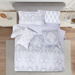 مفرش صيفي مفرد ونص 8 قطع - مارجو -رصاصي