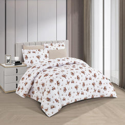 مفرش صيفي مزدوج 6 قطع - كاليندا - ابيض - بيج