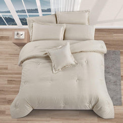 مفرش صيفي مفرد ونص 4 قطع - ليتشي - بيج فاتح