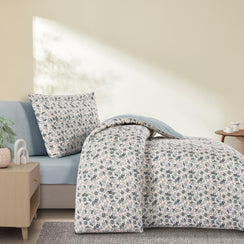 مفرش قطن صيفي مفرد ونص ٤ قطع - نولين -بيج - رصاصي فاتح