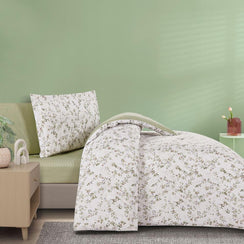 مفرش قطن صيفي مفرد ونص ٤ قطع - نولين -اوف وايت - زيتي