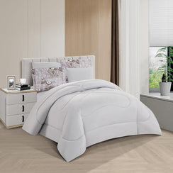 مفرش صيفي مزدوج 6 قطع - كاليندا- رمادي - رصاصي