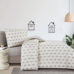 مفرش قطن صيفي مفرد ونص ٤ قطع - نولين - كريمي - رمادي