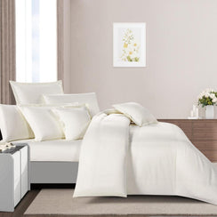 مفرش فندقي فاخر مزدوج ناعم 11 قطعة – سولين Soline- كريمي