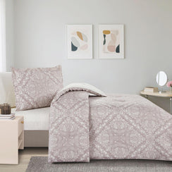 مفرش قطن صيفي مفرد ونص ٤ قطع - نولين -رمادي - سكري